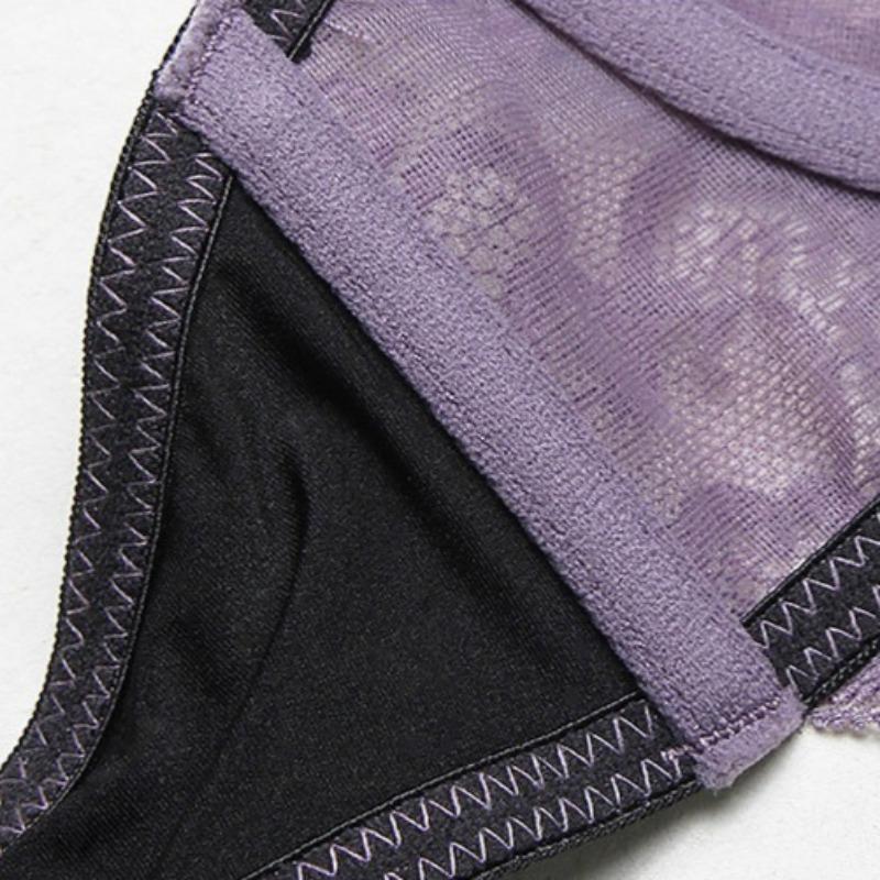 Сексуальное нижнее белье Ультратонкий Прозрачный Кружевной Бюстгальтер Большого Размера для Большой Груди Маленький Комплект Нижнего Белья против Провисания