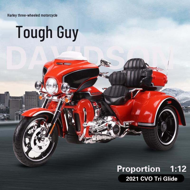 MeiChiTu 1:12 Harley 2021 CVO Tri Glide Three-Wheel Motorcycle Model