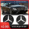 Hot Car Sticker Black Border 3D Mirror Emblem For Mercedes Benz E-Class W213 2016-2020 Silver Car Front Grilled Star Emblem Logo