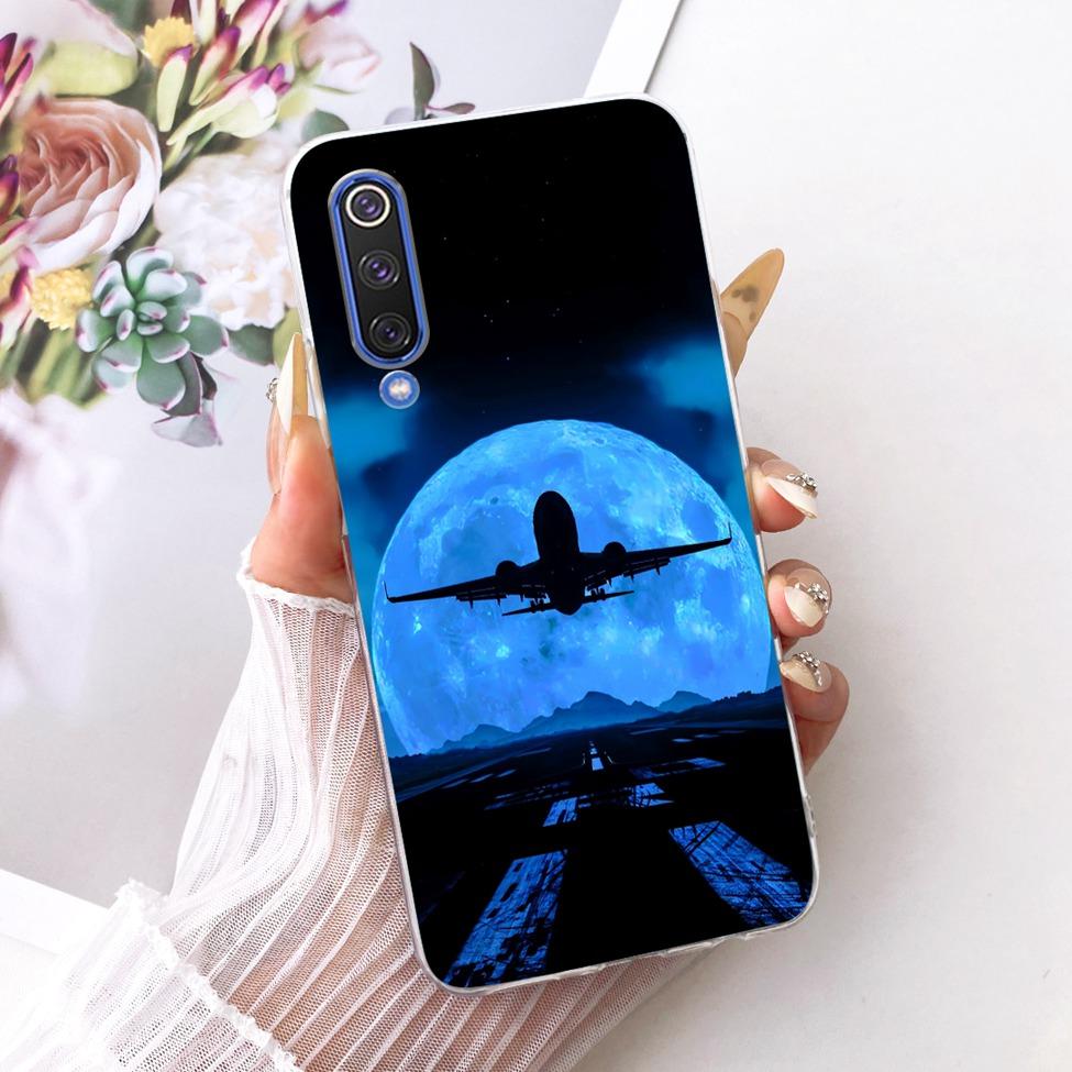 Transparent Cover For Xiaomi Mi 9 SE Case Cute Cat Luxury Fashion Butterfly Funny Painted Casing M1903F2G