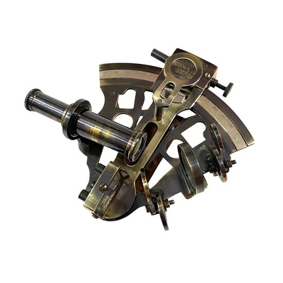10.16 cm Brass Nautical Sextant with Leather Cover Handmade Collectible Wedding, Anniversary, Birthday, Christmas Gift