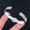 Natural Shiva Eye Shell Shell Gemstone 925 Silver Bangle Adjustable For Women