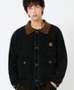 TRILLION Leather Patchwork Velvet Cardigan Knit_Black