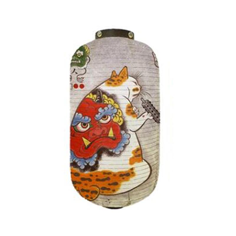 Japanese Style Samurai Cat Hanging Lamp Party Decor Gothic Samurai Cat Lantern Restaurant Izakaya Sushi Shop Advertising Sign
