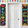 Welcome Back To School Banner Decoration First Day of School Backdrop Door Sign for School Classroom Decorations
