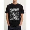 Винтажная черная хлопковая унисекс футболка KMFDM “More & Faster” (Все размеры)
