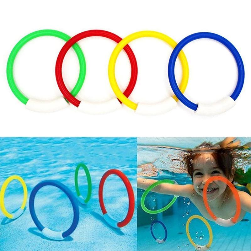 4Pcs Diving Rings Underwater Swimming Rings Sinking Pool Toy Rings For Children