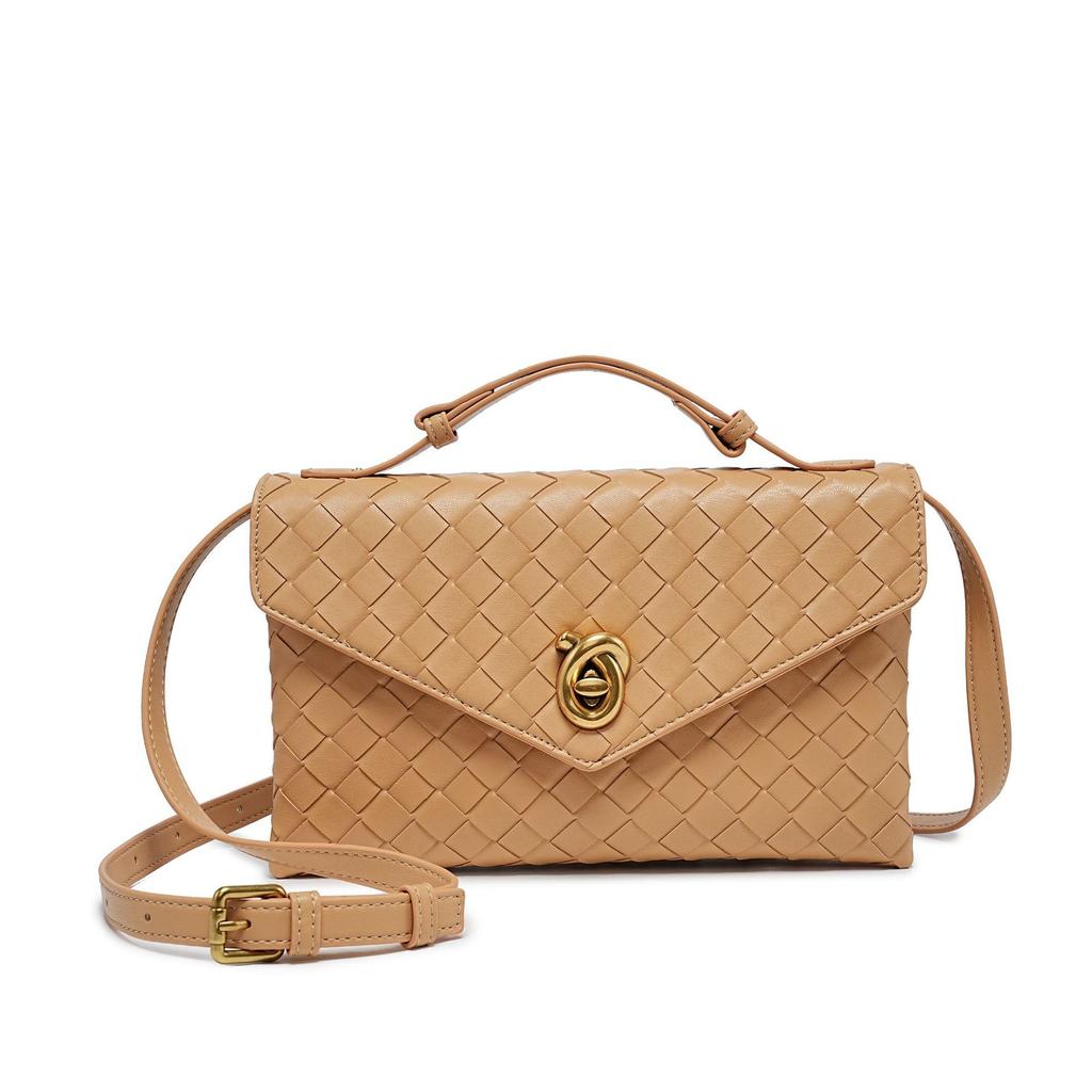 New Handwoven Small Square Bag Fashionable Women's Handbag Briefcase Large Capacity Shoulder Messenger Bag