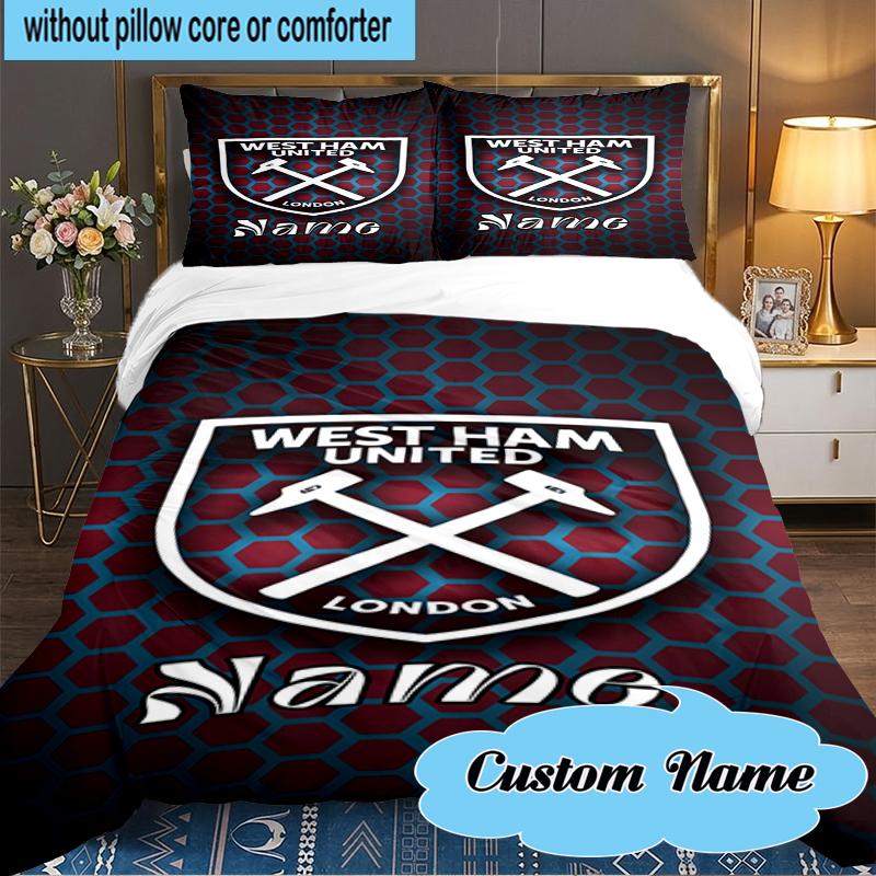 Custom Name hammer Crest Bedding Set 3pcs, Bedding Set Including 1pc Duvet Cover And 2pcs Pillowcases for Bedroom, Dormitory Gift