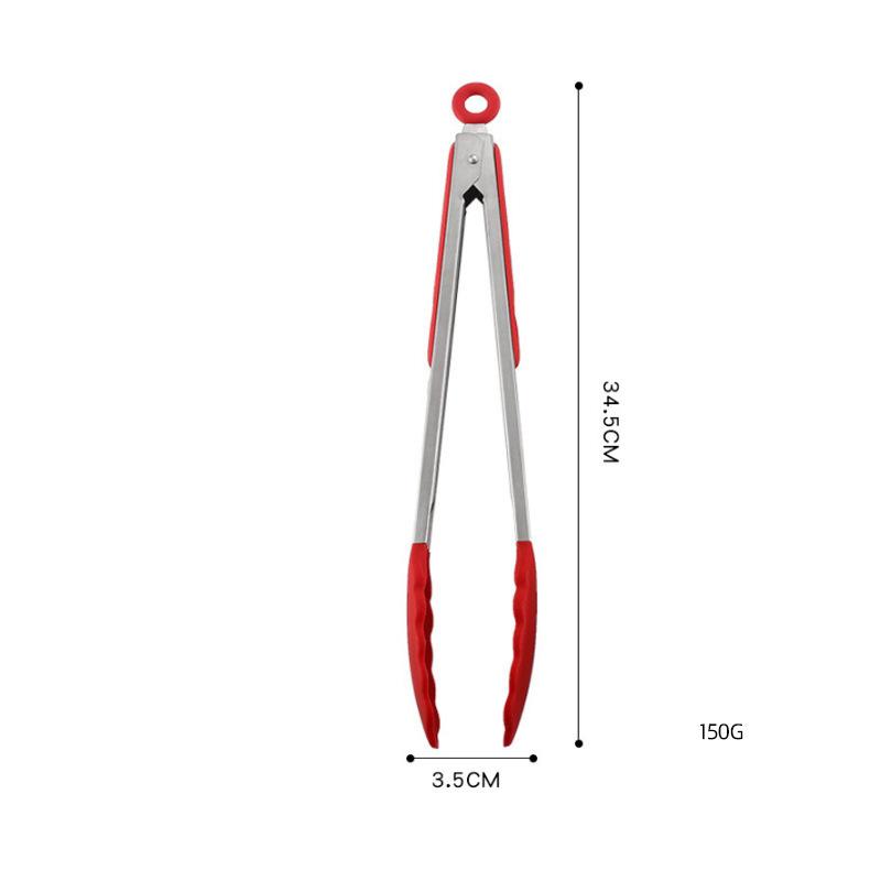 1/7/9/12inch Stainless Steel Food Clip BBQ Grill Steak Clip with Silicone Non-slip Handle Kitchen Accessories