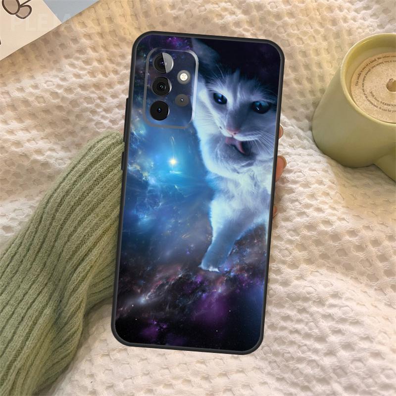 Чехол 'Счастливые коты в космосе' для Samsung Galaxy A15 A22 A52 A32 A54 A14 A16 A26 A36 A56 A55 A35 A05 A06 A53 A33 A13