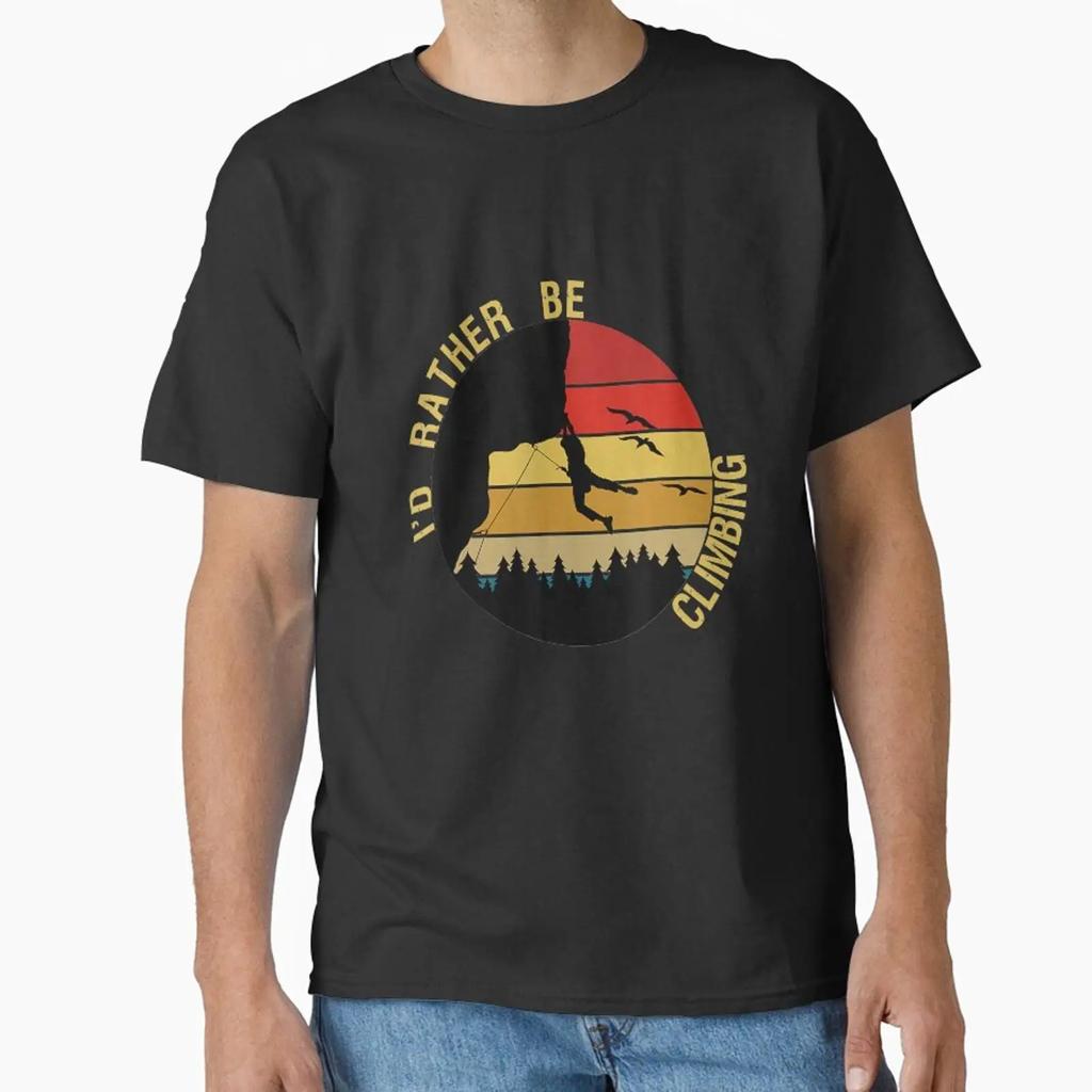 Id Rather Be Climbing Rock Climbers Outdoor Bouldering Designed And Sold By Jutisi Vintage Washed Stretched Homme Casual Soft