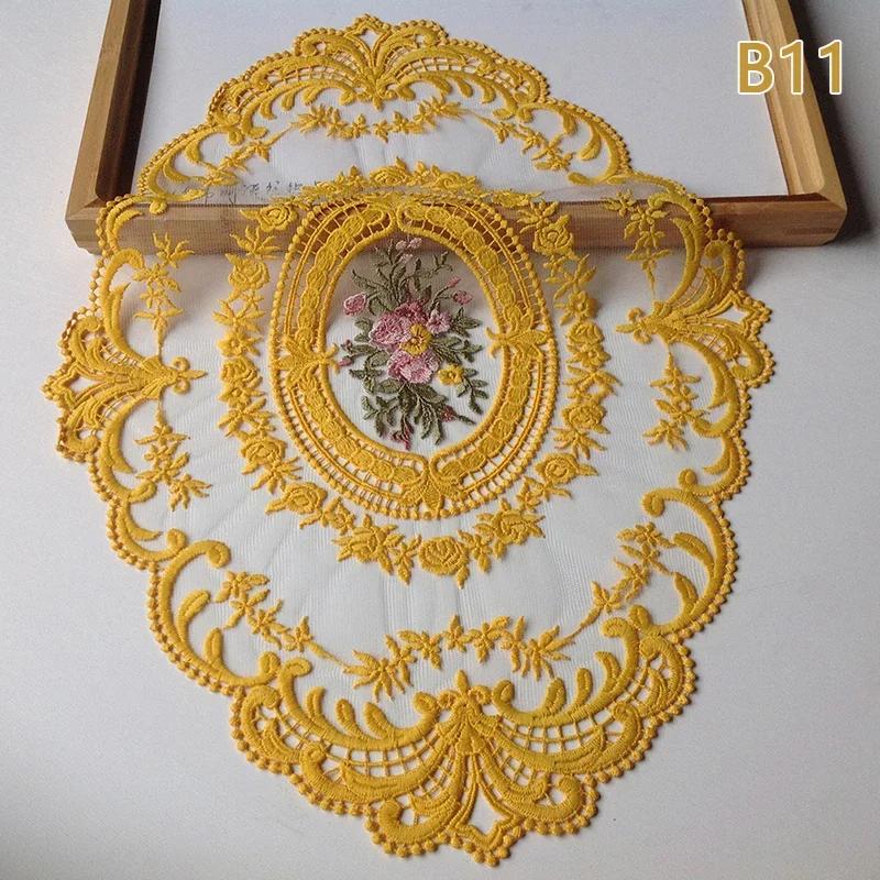 1PC Dinning Table Cover Embroidered Table Cloth Elegant Round Lace Tablecloth Coffee Coasters Napkin Party Wedding Decoration