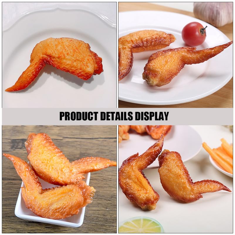 Food sample fake roast chicken wings model 3-piece set restaurant store display photography stage props commercial photographers PVC material color