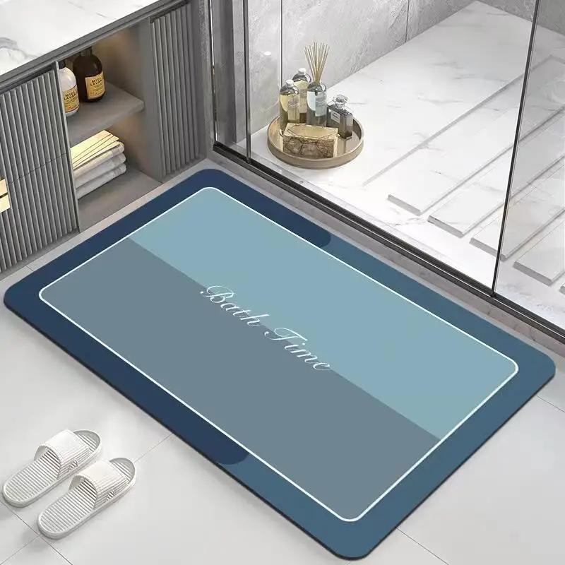 Light Luxury Modern Minimalist Home Bathroom Door Mat, Anti Slip and Absorbent Diatomaceous Earth Mat