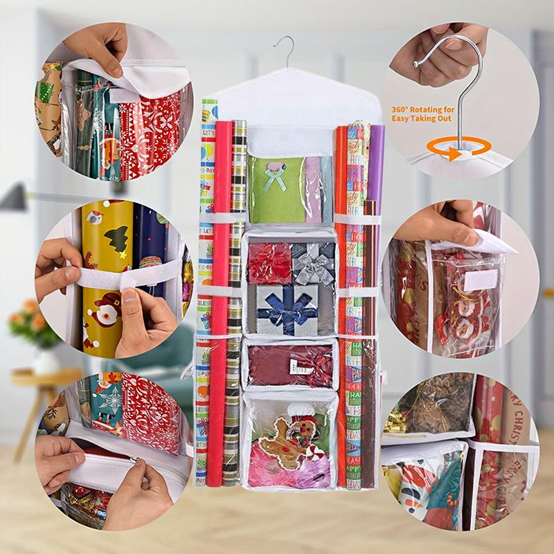 Большой бытовой прозрачный подвесной органайзер для хранения одежды для экономии места