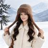 Winter Outing Accessories Women Trapper Hat, Wool Blend Knitted Hat with Ear Flaps, Fuzzy Trim, Warm Knit for Cold Weather Hiking Skiing Outdoor Caps