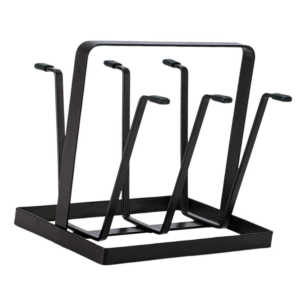 Steel Bottle Cup Hanging Drying Rack 6 Hook Organizer for Drinking Glass Containers with Protective Rubber Ends Hooks