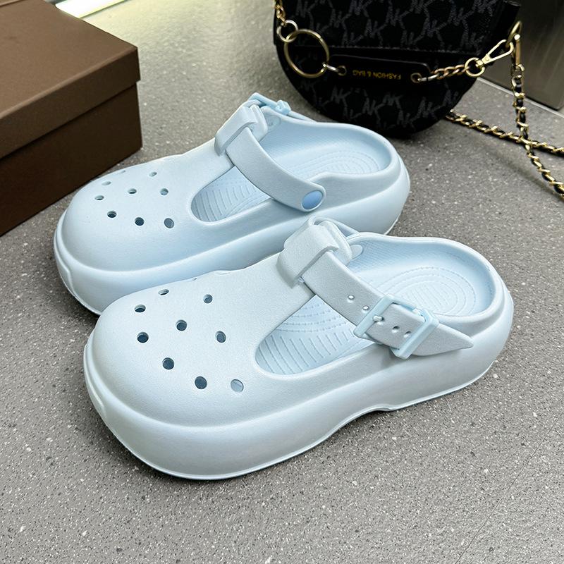 2025 Женские нескользящие сандалии и шлепанцы из ЭВА на толстой подошве, слипоны для ношения в помещении/на улице