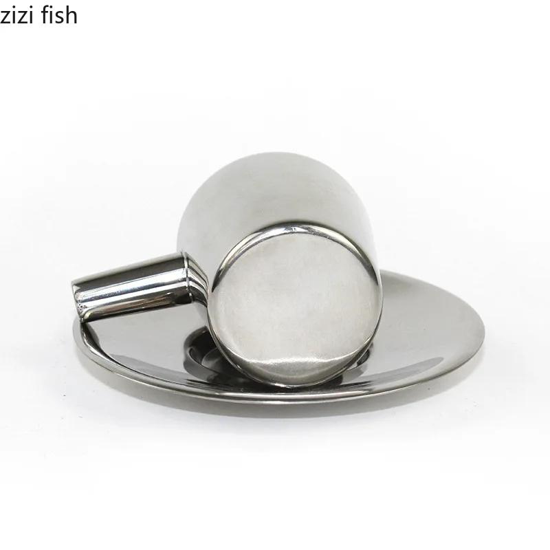 Набор из нержавеющей стали для кофе и посуды, чашка для чая с цветком, чашки для чая с молоком, металлические чашки для воды, кружка для послеобеденного чая, кружка для молока, кружки для сока