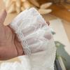 8CM Wide White Two Layers 3D Pleated Mesh Ribbon Chiffon Fabric Embroidered Ruffle Trim DIY Dress Apparel Collar Sewing Decor