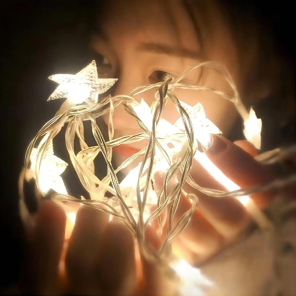 Solar LED Twinkling Star String Lights for Outdoor Camping, Tent, and Scene Arrangement Atmosphere.