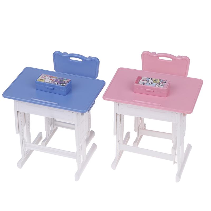 1 комплект миниатюрный кукольный домик школьная парта стул + пенал ролевые игры канцелярская модель для кукольных аксессуаров игрушка