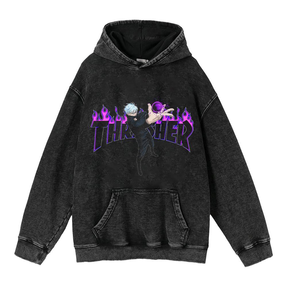 Осенне-зимнее выстиранное ретро худи Riman ретро свитер