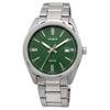 CASIO MTP-1302DA-3AV Men's Quartz Watch, Green and Silver, Stainless Steel Bracelet, 5 ATM Water Resistance