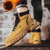 Модные зимние мужские ботинки Плюшевые теплые зимние ботинки Модные ботинки с высоким верхом Искусственная кожа Повседневные ботинки Плюс бархатные теплые хлопковые ботинки Botas Hombre