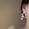Resin Color Flower Earrings Dopamine Niche Design Personality Fashion Versatile Premium Temperament Earrings