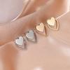 1 Pair Stud Earrings Two Layers Heart Simple Women Exquisite All Match Ear Studs