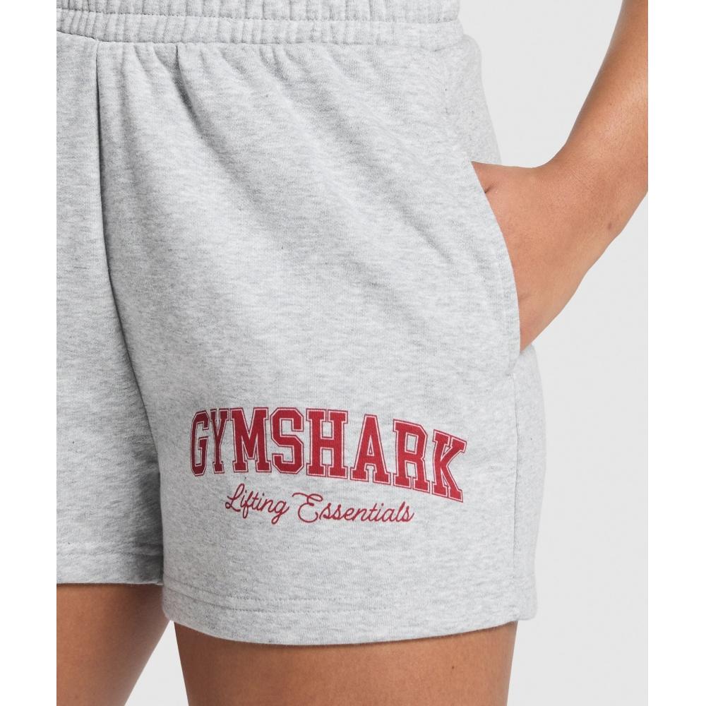 Gymshark Lifting Essentials Graphic Brushed 4  Shorts Light Grey Core Marl B3c5h Gbcn