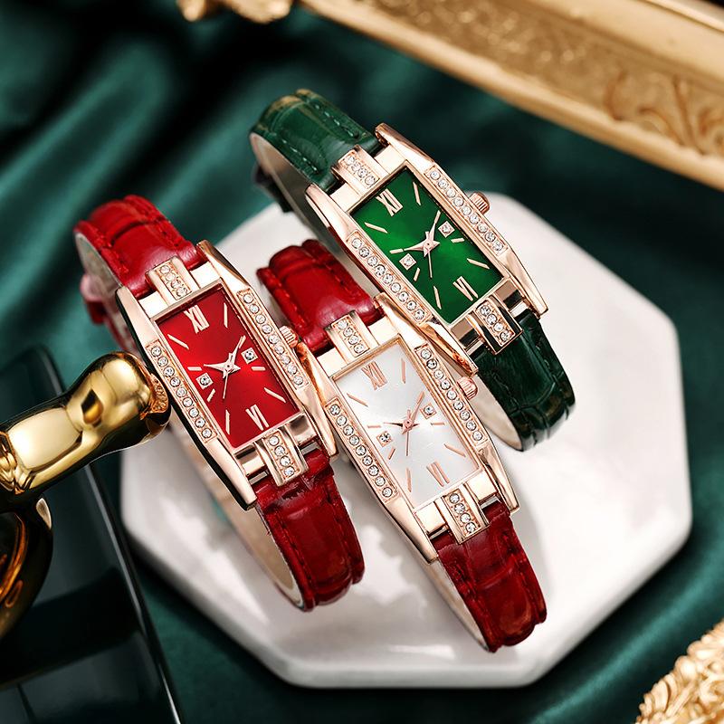 Rhinestone Watch Rectangle Quartz Watches Ladies Wristwatches