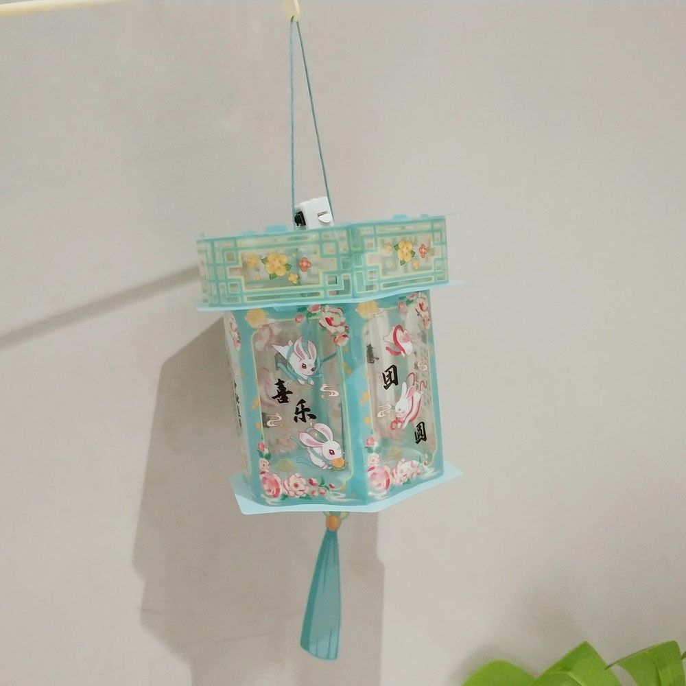 PVC Festival Lantern Glowing Vintage Hanging Lamp Manual Handheld Led Toy Children Kids