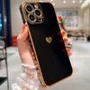 Protective Case - Luxury - for iPhone 13 Pro Max - Black - Heart Pattern - Shockproof