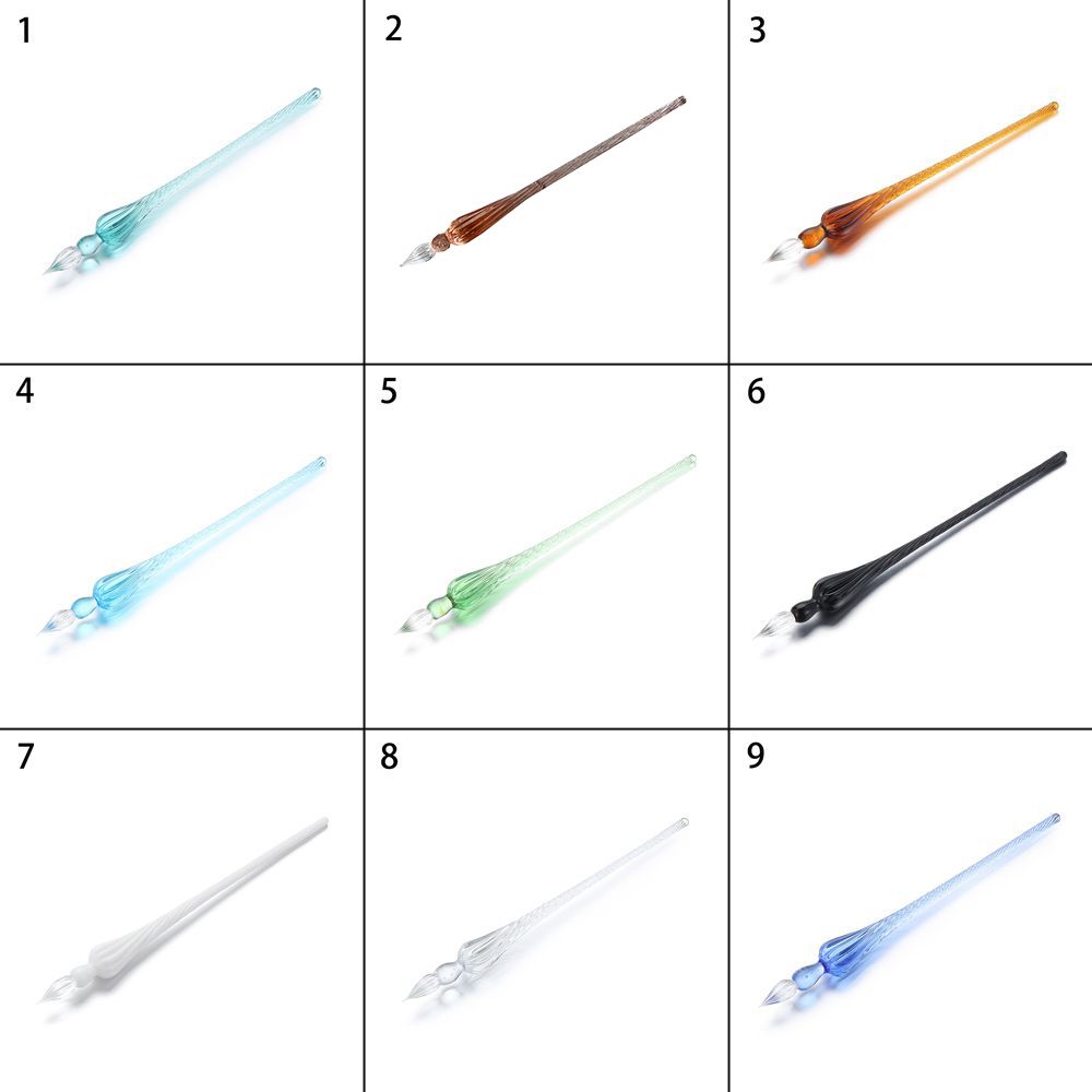 1PC Handmade Calligraphy Writing Dipping Fountain Pen Filling Ink Painting Supplies Glass Dip Pen