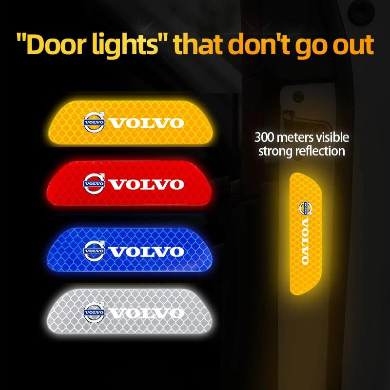 fhsxa1 Car Door Reflective Sticker Night Light Warning Decal For Volvo XC90 V90 V60 XC60 V40 S80 S60 S90 C40 XC40 V70 XC70 C30 C70 EX90