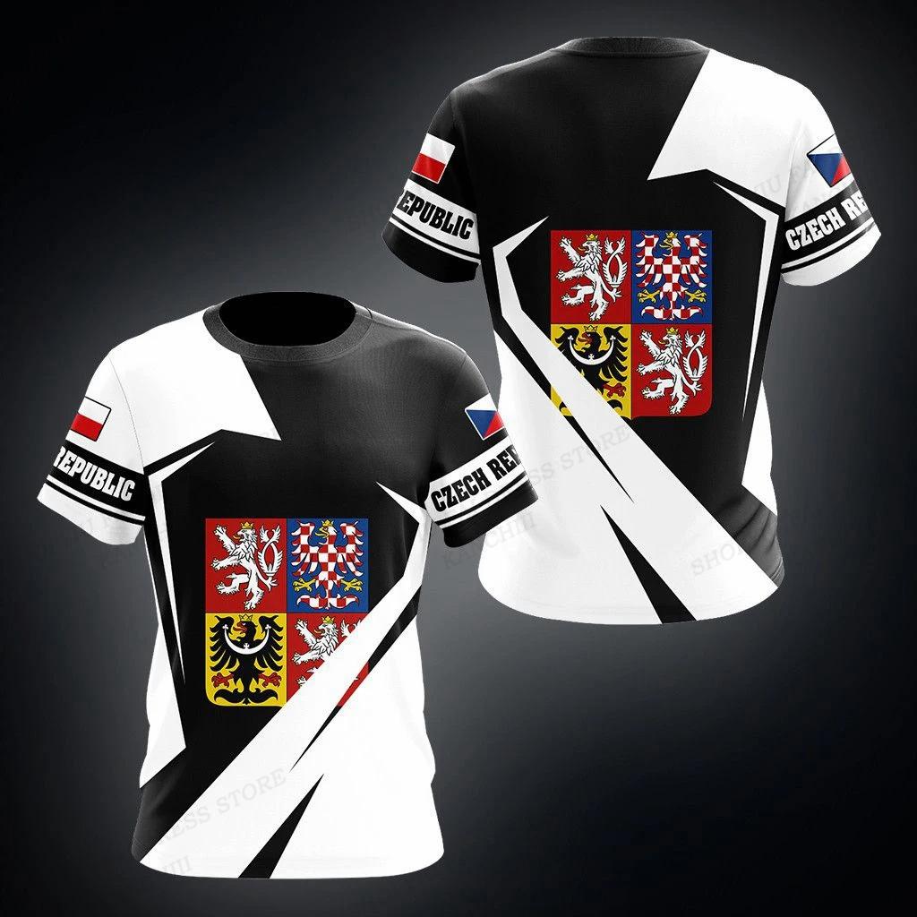 Летняя мужская футболка с чешским флагом, футболки с 3d принтом, мужская и женская модная футболка с круглым вырезом и коротким рукавом, детские топы в стиле хип-хоп, футболки для мальчиков