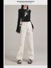 Women's Summer 2024 High-Waist White Wide-Leg Jeans