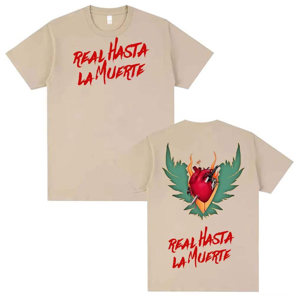 Anuel AA Rhlm 2 Real Hasta La Muerte Print T Shirt Men Women Vintage Pop Music Tshirt Springsummer pure Cotton Streetwear