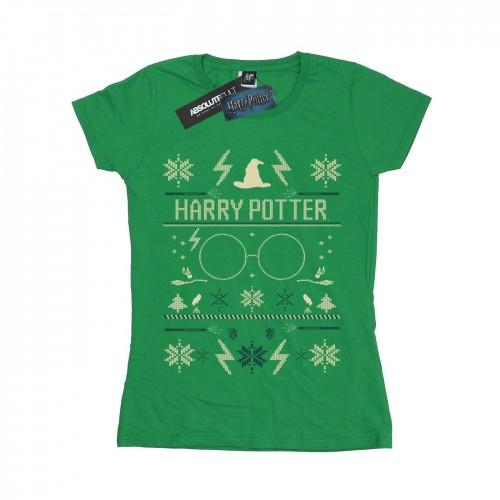 Harry Potter Womens/Ladies Christmas Pattern Cotton T-Shirt