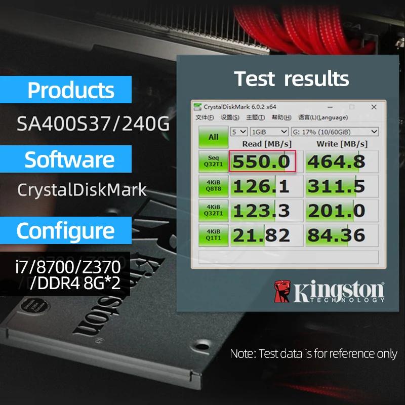 Kingston Твердотельный накопитель 240 ГБ, 480 ГБ/960 ГБ, A400 SATA 3, 2,5 дюйма, внутренний твердотельный накопитель SA400S37/240G/480G/960G — замена жесткого диска для повышения производительности