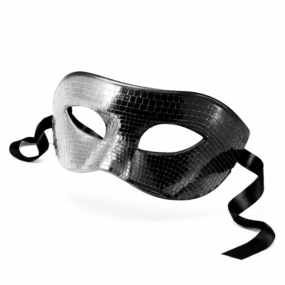 Fashion Bright Ball Glitter Face Mask Mirror Eye Covers Party Props Eye Mask Silver Masquerade Ball Mask Halloween