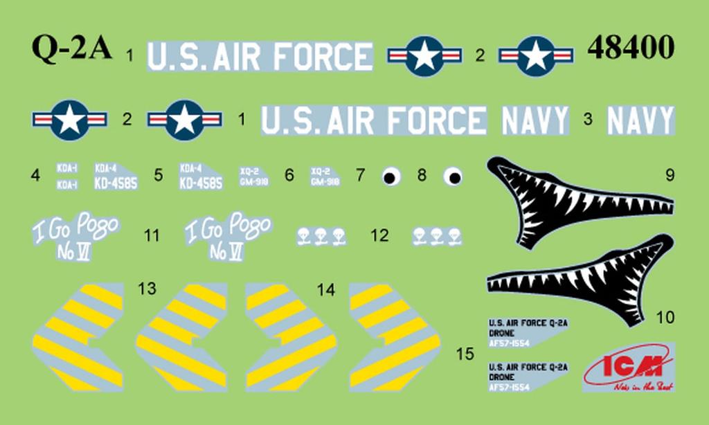 ICM 1/48 Scale American Target Drone Set of 2 (KDA-1/BQM-34A) Plastic Model Kit 48399 (Airplane)