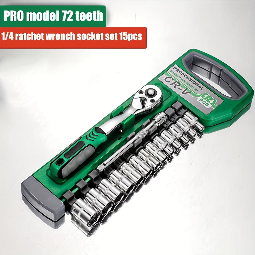 72 Drive Socket Set 1/4" 3/8" 1/2" Ratchet Wrench Compact Socket Kit Professional Hand Tools for Car Auto Repair