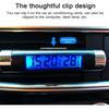 2 in 1 Car Clock Temperature Meter Gauge Air Outlets Clip on LED Digital Display Thermometer with Blue Backlight 12H