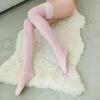 Women Thigh High Stockings Floral Lace Trim Mesh Over The Knee Elasticity Socks