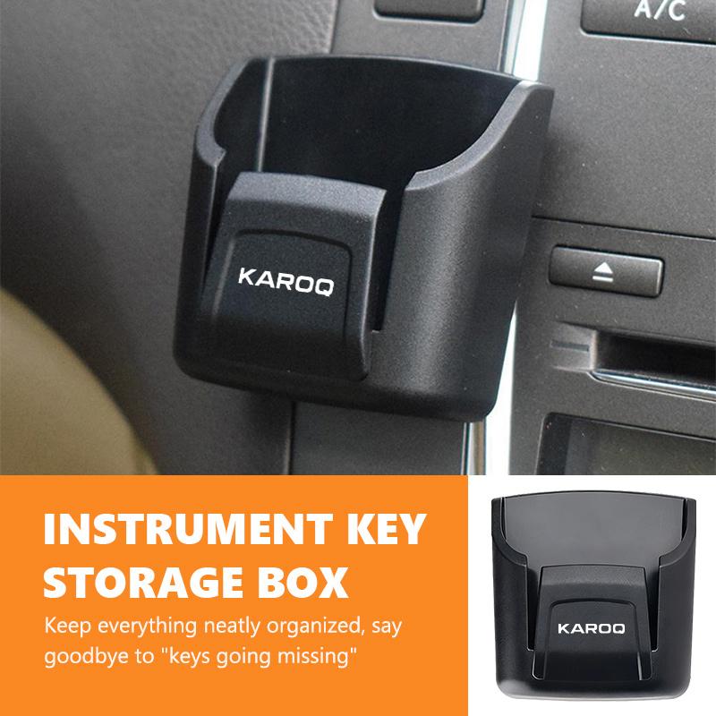 WWUH6 For Skoda Car Center Console Organizer Adhesive Dashboard Key Remote Control Storage Holder Kamiq MK3 Roomster Rapid Kodiaq