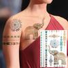 Золотая черепаха Якорь Временная татуировка Для женщин Взрослых Реалистичный Компас Цветок Поддельная татуировка Наклейка Смываемая Боди-арт Тату Наклейка